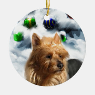 Australian Terrier Christmas Ceramic Ornament