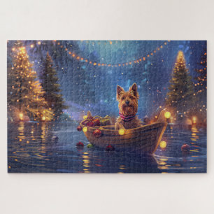 Australian Terrier Christmas Festive Voyage Jigsaw Puzzle