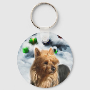 Australian Terrier Christmas Gifts Keychain