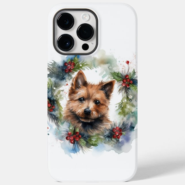 Australian Terrier Christmas Wreath Festive Pup  Case-Mate iPhone Case (Back)