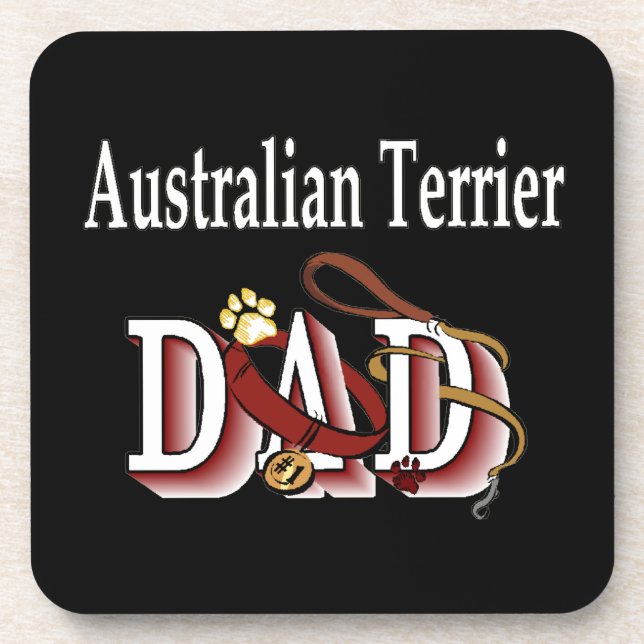 Australian Terrier Dad Coaster (Front)