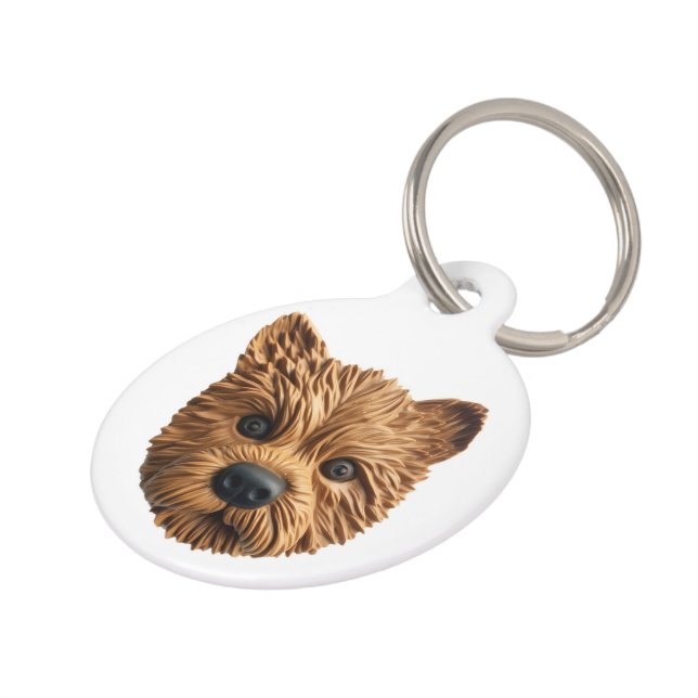 Australian Terrier Dog 3D Inspired Pet Tag (Side)