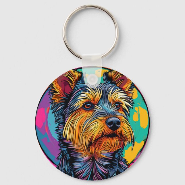 Australian Terrier dog Keychain (Front)