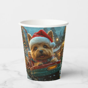 Australian Terrier Dog Roller Coaster Christmas Paper Cups