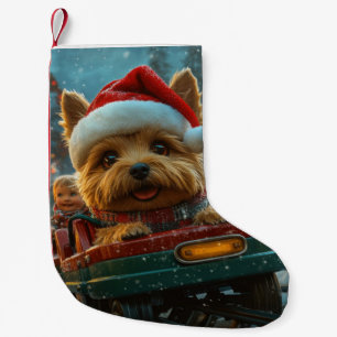 Australian Terrier Dog Roller Coaster Christmas Small Christmas Stocking