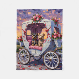 Australian Terrier Dog Valentine's Day  Fleece Blanket