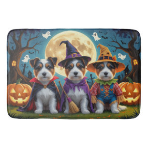 Australian Terrier Dogs Pumpkin Halloween Funny Bath Mat