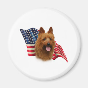 Australian Terrier Flag Magnet
