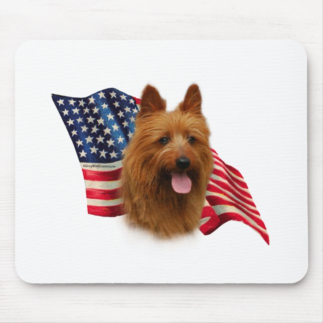 Australian Terrier Flag Mouse Pad (Front)