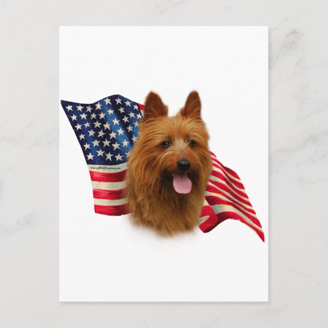 Australian Terrier Flag Postcard (Front)