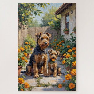 Australian Terrier Garden Bloom Art Jigsaw Puzzle