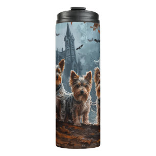 Australian Terrier Halloween Night Doggy Delight Thermal Tumbler