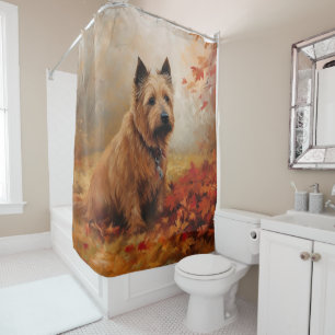 Australian Terrier in Autumn Leaves Fall Inspire