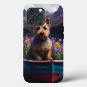 Australian Terrier on Paddle: A Scenic Adventure iPhone 13 Pro Case