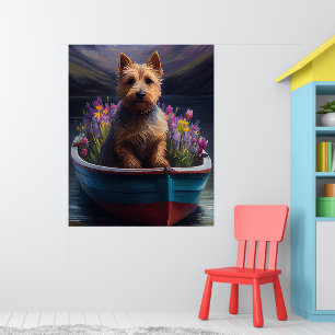 Australian Terrier on Paddle: A Scenic Adventure Poster
