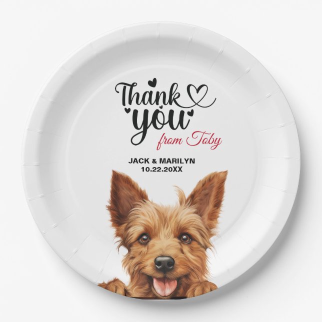 Australian Terrier Paper Plate (Front)