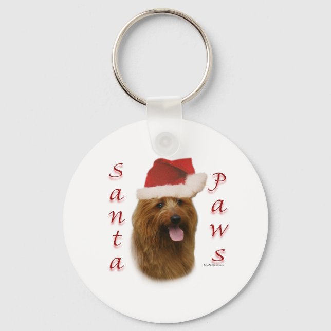 Australian Terrier Santa Paws Keychain (Front)