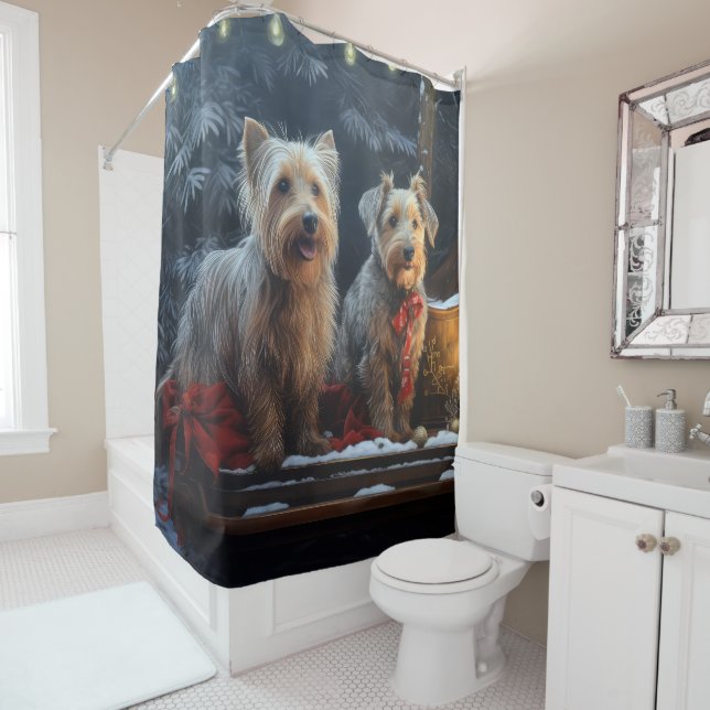 Australian Terrier Snowy Sleigh Christmas Decor  (In Situ)