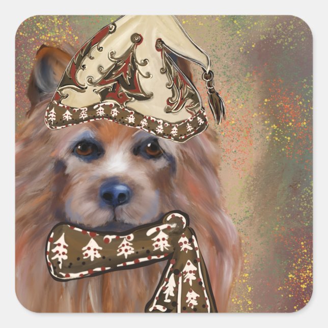AUSTRALIAN TERRIER SQUARE STICKER (Front)