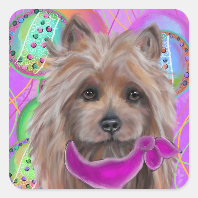  AUSTRALIAN TERRIER   SQUARE STICKER (Front)