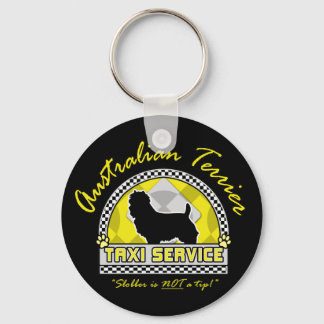 Australian Terrier Taxi Service Keychain