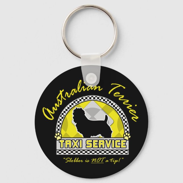 Australian Terrier Taxi Service Keychain (Front)