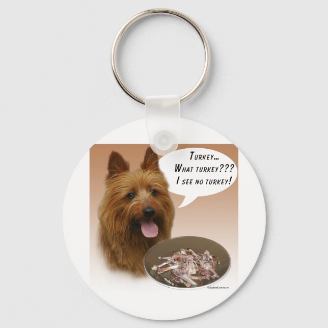 Australian Terrier Turkey Keychain (Front)