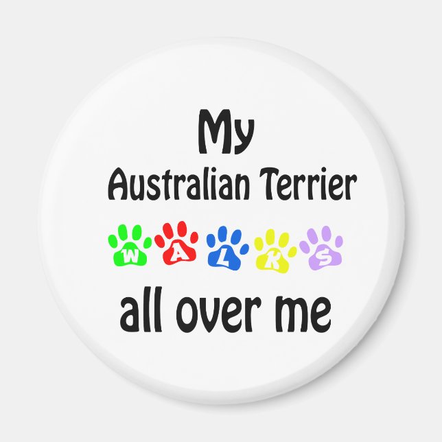 Australian Terrier Walks Design Magnet (Front)