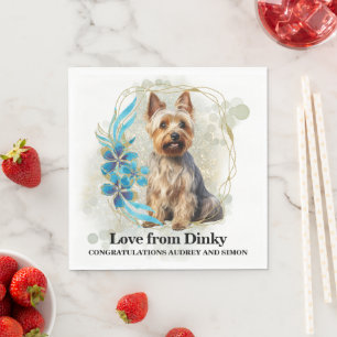 Australian Terrier Wedding Napkins With Dogs Photo