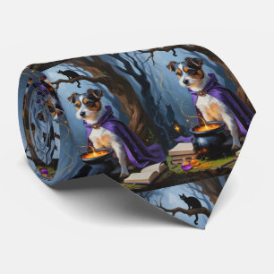 Australian Terrier Whimsical Halloween Painting Tie