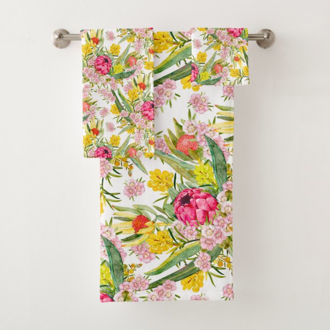 Australian Tropical Summer Bath Towel Set (Insitu)