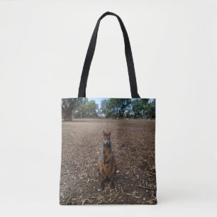 Australian Wallaby Holding A Stick, Tote Bag
