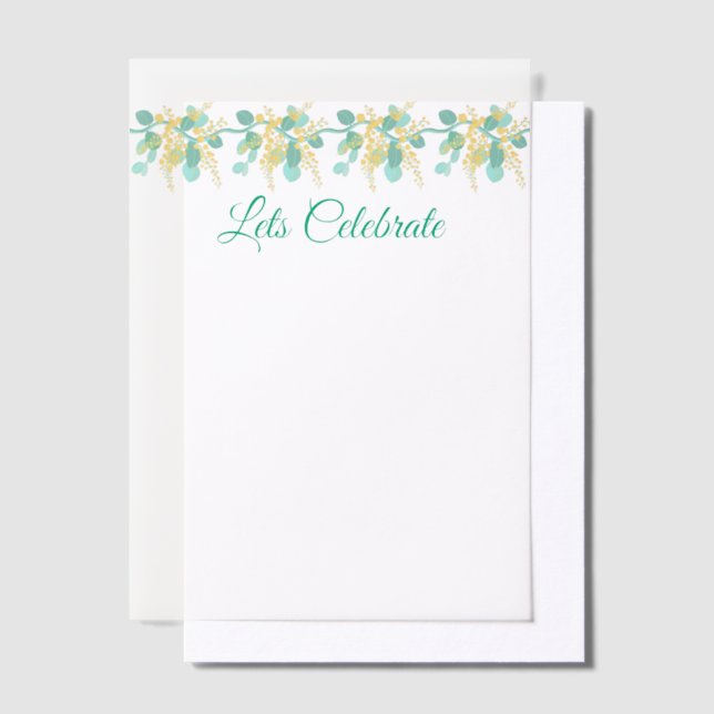 Australian wattle blossoms top banner invitation (Offset)
