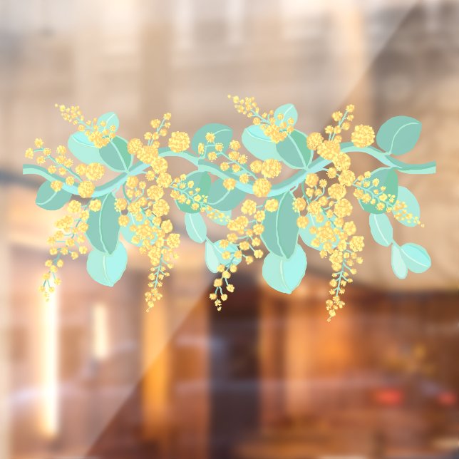 Australian wattle blossoms Window Cling (Sheet 2)