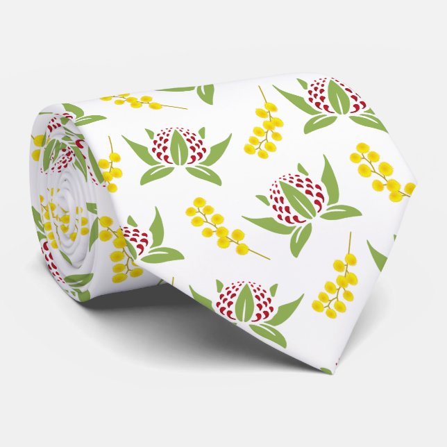 Australian Wattle Native Flower Tie (Rolled)