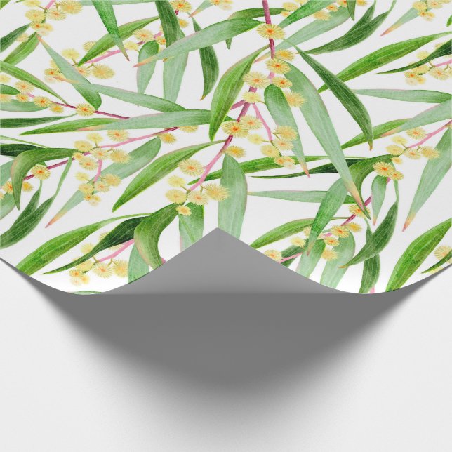 Australian Wattle Pattern Wrapping Paper (Corner)