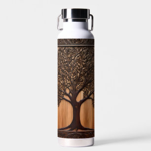 Australian Wattle Tree 3D Wood Print, Water Bottle