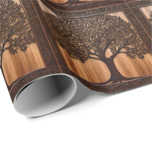 Australian Wattle Tree 3D Wood Print, Wrapping Paper