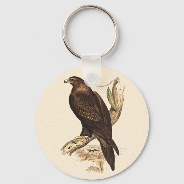 Australian Wedge Tailed Eagle. Huge Bird of Prey. Keychain (Front)