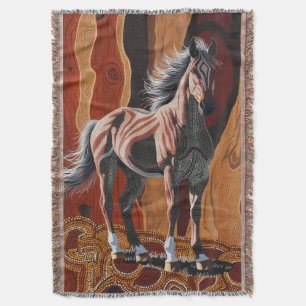 Australian Wild Brumby Throw Blanket
