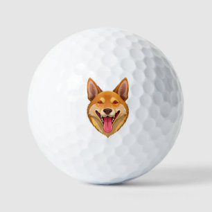 Australian wild dog dingo head golf balls