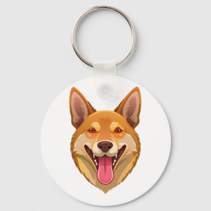 Australian wild dog dingo head keychain