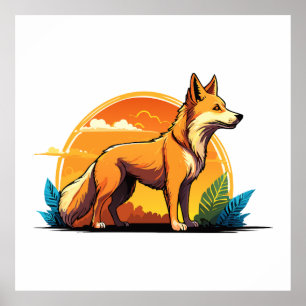 Australian wild dog dingo poster