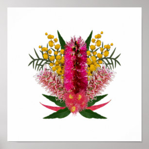 Australian Wild Flowers Bouquet Poster