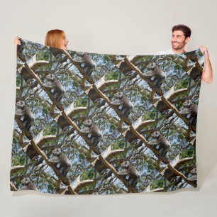 Australian Wild Koala In Gum Trees, Fleece Blanket