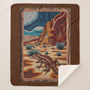 Australian Wild Lizard Wildlife Scene Sherpa Blanket