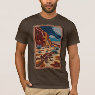 Australian Wild Lizard Wildlife Scene T-Shirt