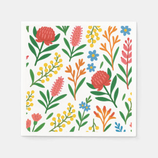 Australian Wildflower Colorful Paper Napkin 