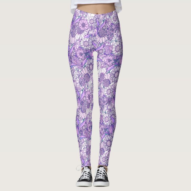 Australian Wildflower Garden Leggings (Front)