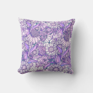 Australian Wildflower Garden Throw Pillow